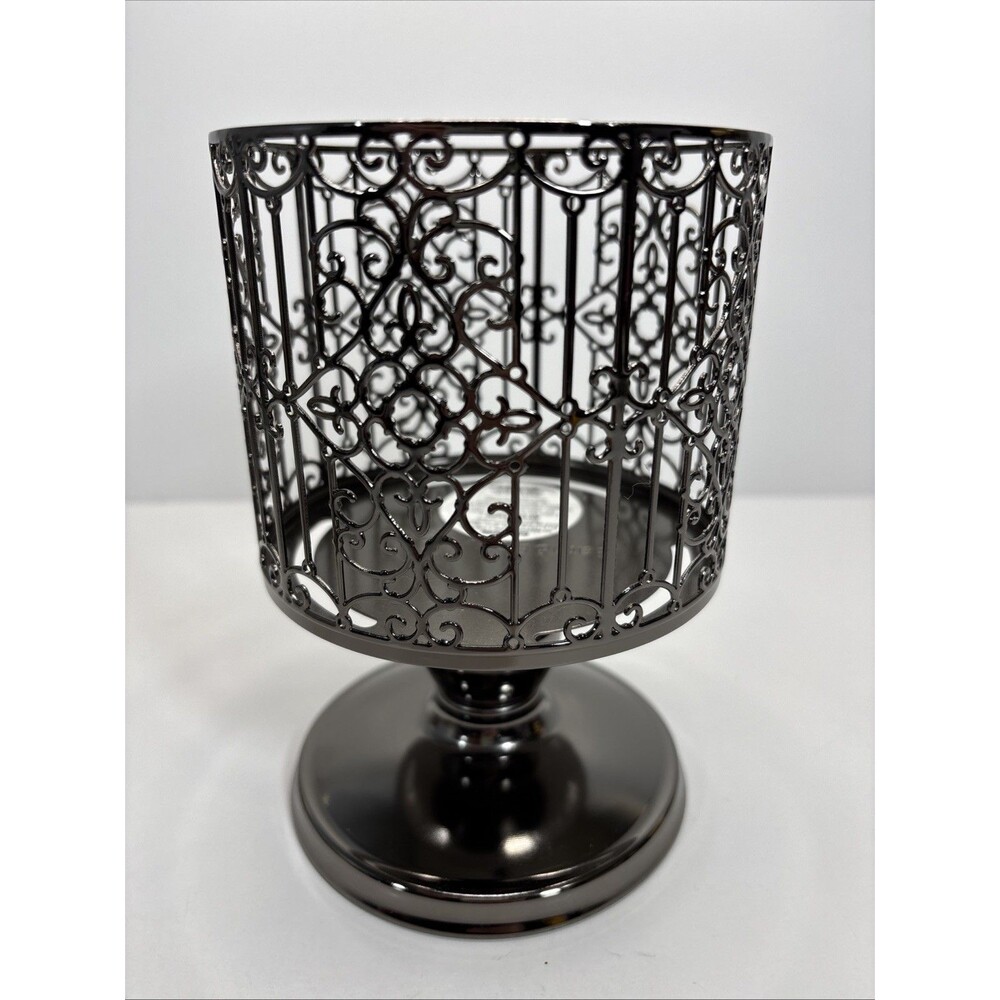 Bath & Body Works Ornate Gate Pedestal 3-Wick Candle Holder Sleeve 14.5 oz EUC - Picture 5 of 9